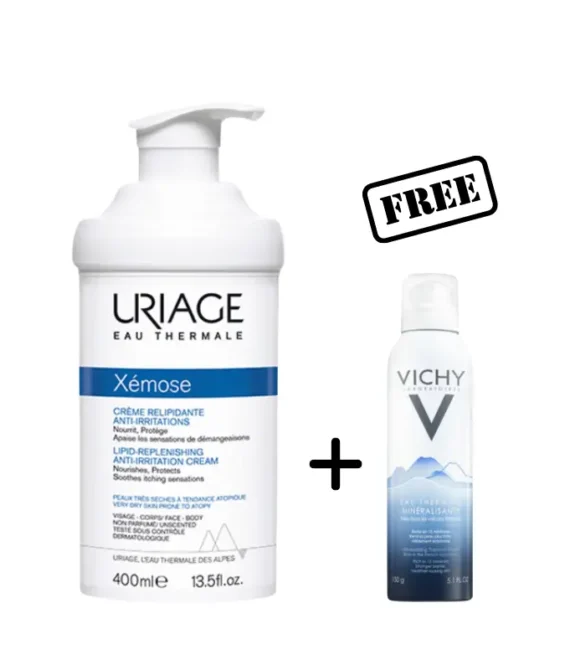 Uriage Xemose Lipid Replenishing Anti Irritation Cream 400ml+Vichy Thermal Water 150g