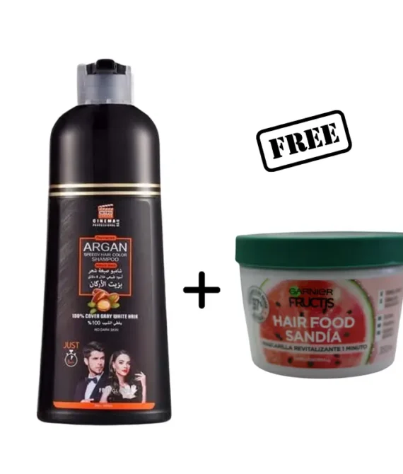 NITRO CANADA Argan Speedy Hair Color Shampoo 420Ml+Garnier Fructis Hair Mask