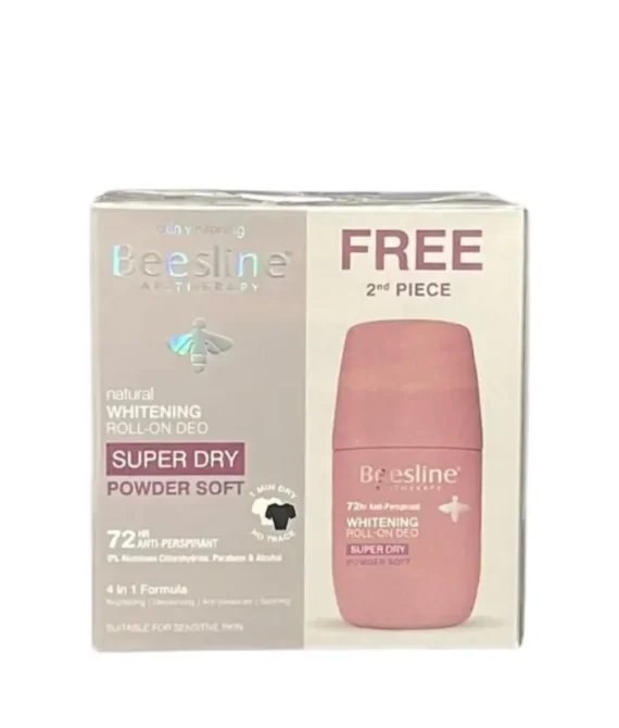 Beesline Whitening Roll-on Deo, Super Dry – Powder Soft (1+1 For free)