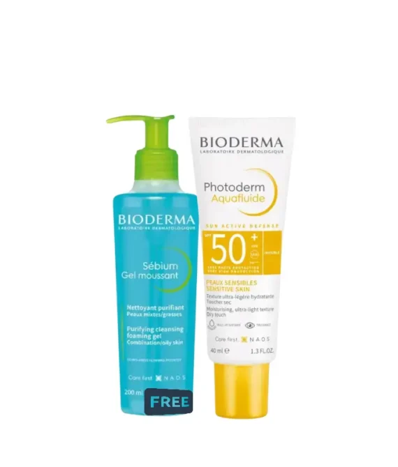 Bioderma Photoderm Aquafluide SPF50+ 40ml + Sébium Foaming Gel 200ml Free