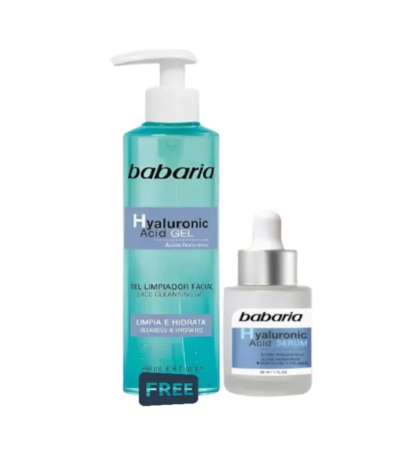 Babaria Hyaluronic Acid Pack Serum 30Ml + Babaria Hyaluronic Acid Cleanser 200Ml Free