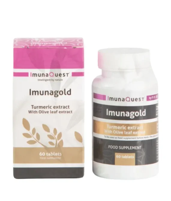 Imunaquest Imunagold, Olive Leaf, Curcumin And Black Pepper Extracts, 60 Tablets