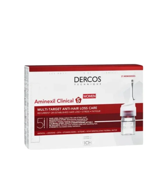 VICHY DERCOS Aminexil Clinical 5 – Anti Hair Loss Treatment Women 21 Monodoses