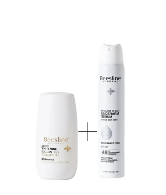 Beesline Whitening Roll-On-48hr-Fragrance Free +Radiant Bright Underarm Serum-Fragrance Free