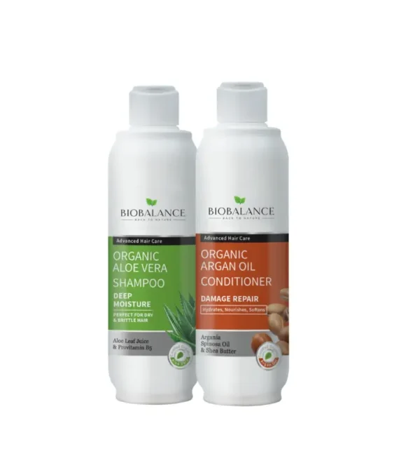 Bio Balance Organic Aloe Vera Shampoo + Organic Argan Oil Conditioner Offer