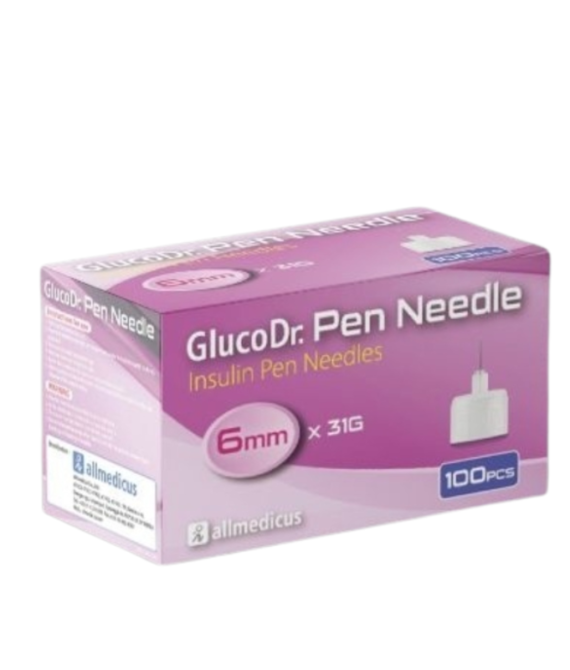 Gluco Dr Insulin Pen Needles 6mm 100 Pieces