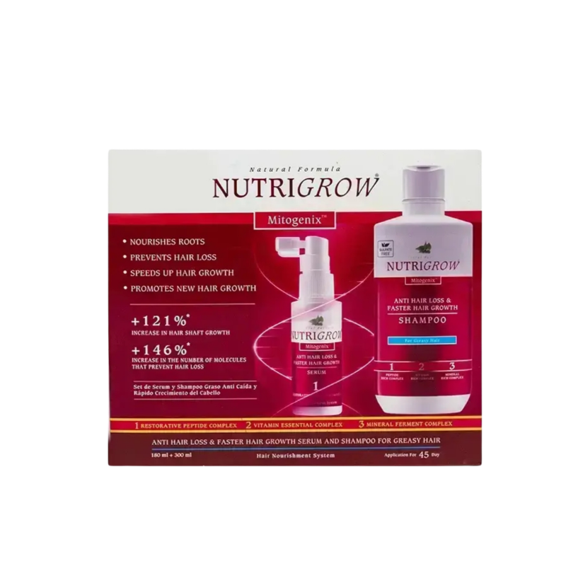 Nutrigrow Hair Serum + Shampoo Kit For Greasy Hair Nutrigrow Hair Serum + Shampoo Kit For Greasy Hair