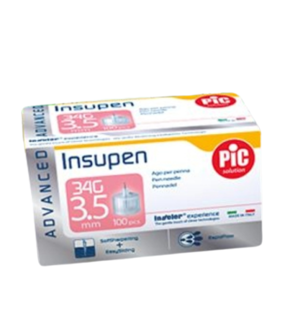 Pic Insupen Pen Needles 34G 3.5mm 100 Pieces